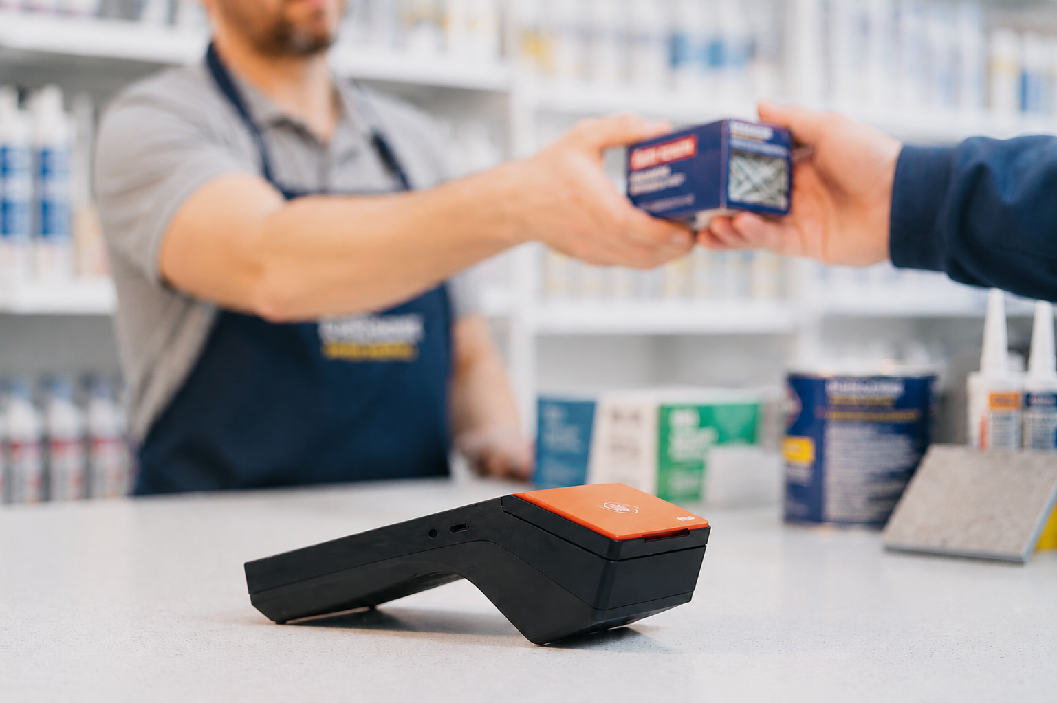 Card terminal at the trade counter